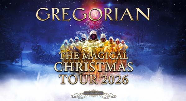 Gregorian Chor im ikonischen Chorgesangs-Stil vor Weihnachtsmotiv mit festlicher Lichtstimmung
